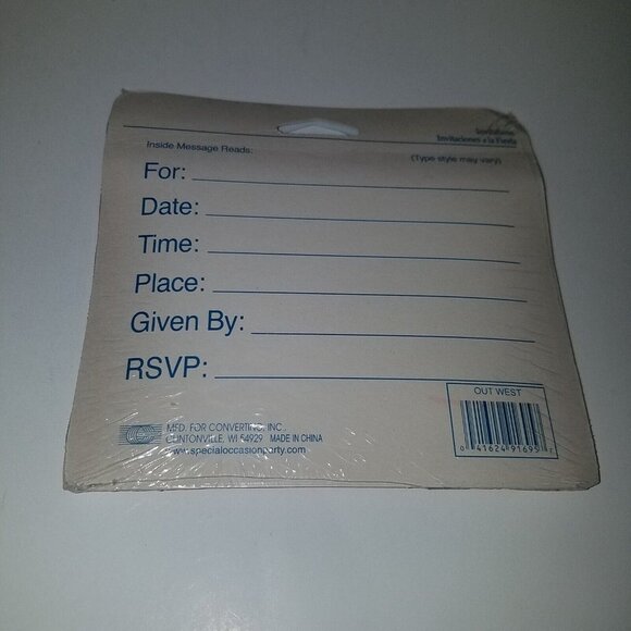 VTG NEW 2 Packages Western Cowboy Party Invitations Lot Celebrate Y'all Come NOS - Picture 4 of 4